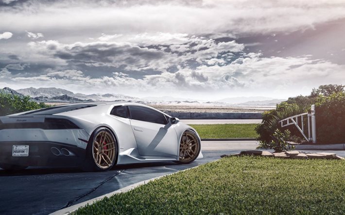 Lamborghini Newport, 4k, yol, s&#252;per, beyaz, Newport