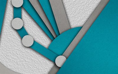grigio blu astrazione, il design dei materiali, cerchi, sfondo geometrico