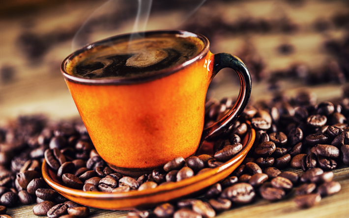 bir fincan kahve, koyu kahve, siyah kahve, latte