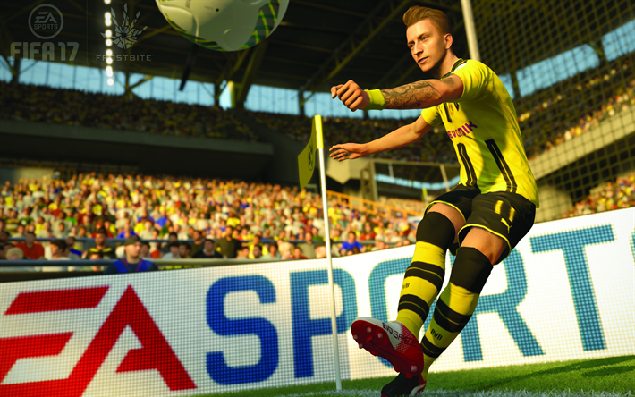 FIFA 17, Marco Reus, 4k, simulatore di calcio, Borussia Dortmund, in Germania, Bundesliga