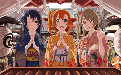 Love Live School Idol Project, Umi Sonoda, Rin Hoshizora, Kotori Minami, el anime de la serie de TV, manga