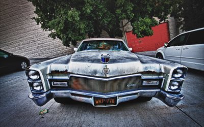 Cadillac DeVille, 4k, 1967 carros, retro carros, HDR, San Francisco, Cadillac
