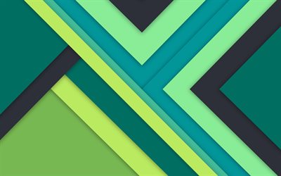 material design, 4k, green and yellow, lines, colorful background, android lollipop, creative, geometric shapes, geometry