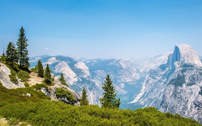 Yosemite Ulusal Parkı, Sierra Nevada, dağ manzarası, Kaliforniya, yaz, ABD