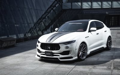 Maserati Levante, 2019, Keiju Suunnittelu, valkoinen urheilu crossover, tuning Levante, valkoinen uusi Levante, Italian urheiluautoja, Maserati
