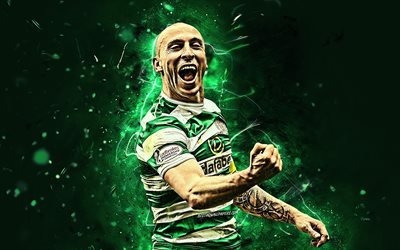 Scott Brown, Skotsk fotbollsspelare, Celtic FC, konstverk, Brun, fotboll, Skotska Premier League, neon lights