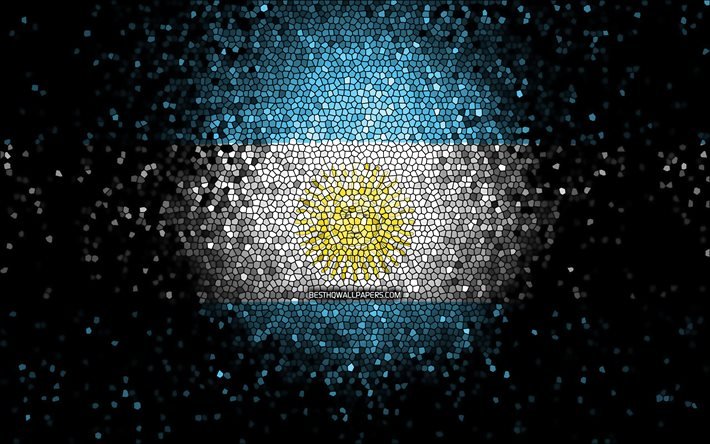 Argentina flag, mosaic art, South American countries, Flag of Argentina, national symbols, Argentinian flag, artwork, South America, Argentina