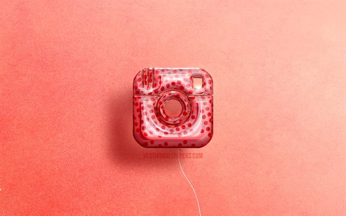 ダウンロード画像 4k Instagramの3dロゴ アートワーク ソーシャルネットワーク ピンクのリアルな風船 Instagramのロゴ ピンクの背景 Instagram フリー のピクチャを無料デスクトップの壁紙