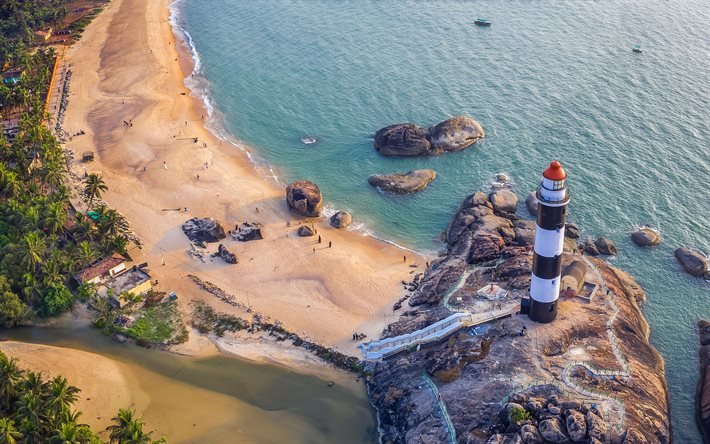 Kapu Beach, Indian ocean, coast, lighthouse, beach, Udupi, Karnataka, India