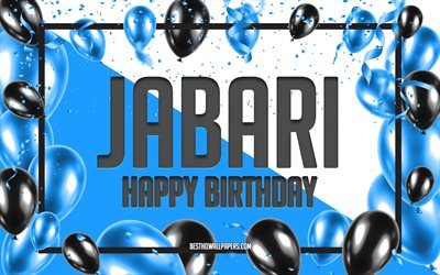 お誕生日おめでとうジャバリ, 誕生日風船の背景, ジャバリ, 名前の壁紙, ジャバリお誕生日おめでとう, 青い風船の誕生の背景, ジャバリ誕生日