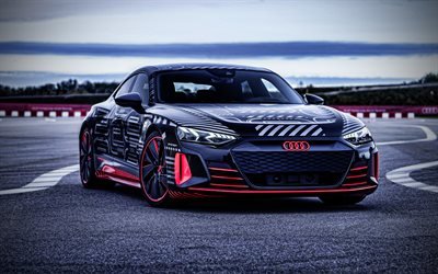 Audi RS e-tron GT, 4k, pista, 2021 carros, supercarros, carros el&#233;tricos, Audi