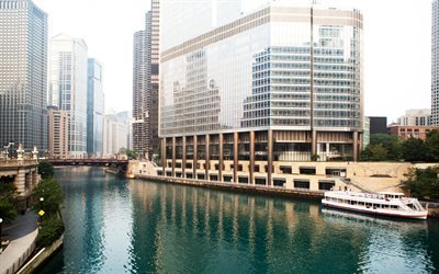 skyscrapers, Chicago, USA, Michigan