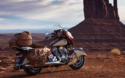 Indian Roadmaster Classic, 2018, 4k, American motorcycles, Traveler, USA, Canyon
