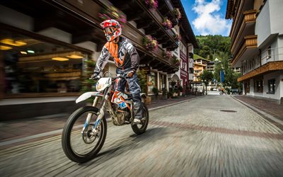 KTM Freeride E-XC Electric, 4k, rider, 2017 bikes, KTM