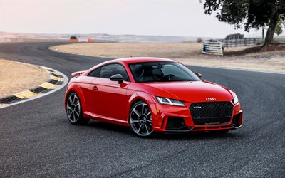 Audi TT RS, 2018, sports coupe, racing track, red TT RS, German cars, sports cars, Audi