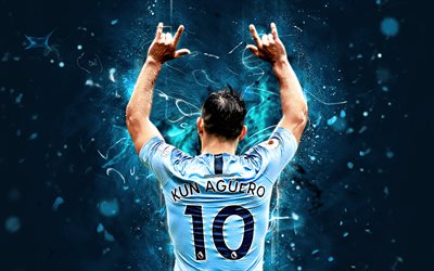 Sergio Aguero, takaisin n&#228;kym&#228;, Argentiinan jalkapalloilijat, Manchester City FC, jalkapallo, Aguero, Premier League, Man City, neon valot
