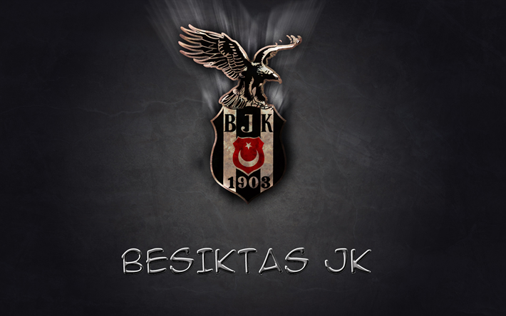Besiktas JK, logo in metallo, fan art, Super Lig, creativo, squadra di calcio turco, calcio, FC Besiktas, in Turchia