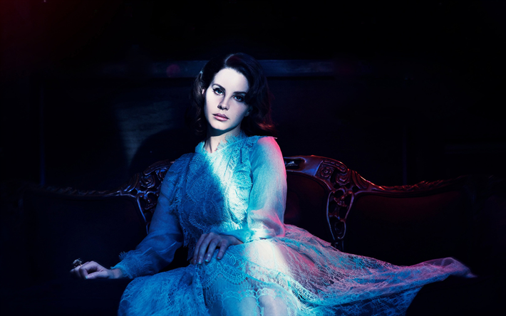 Lana Del Rey, american singer, beautiful dress, makeup, photoshoot, USA, american star