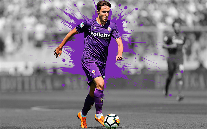 Download Wallpapers Federico Chiesa 4k Art Fiorentina Italian Football Player Splashes Of Paint Grunge Art Creative Art Serie A Italy Football For Desktop Free Pictures For Desktop Free
