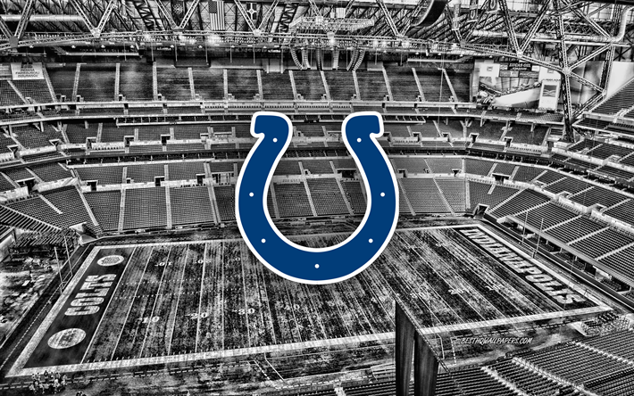 Indianapolis Colts, Lucas Oil Stadyumu, Amerikan Futbolu takımı Indianapolis Colts logosu, amblemi, Amerikan Futbol Stadyumu, NFL, Amerikan Futbolu, Indianapolis, Indiana, ABD Ulusal Futbol Ligi
