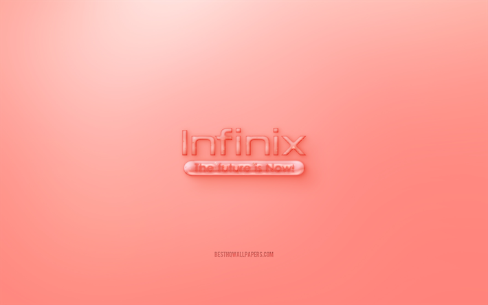 Infinix Mobile 3D logo, red background, Infinix Mobile jelly logo, Infinix Mobile emblem, creative 3D art, Infinix Mobile