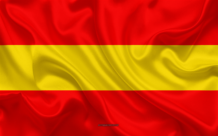 Karlsruhe Indicador, 4k, textura de seda, de seda indicador, Spanish city, Karlsruhe, Alemania, Europa, Flag of Karlsruhe, flags of Spanish cities