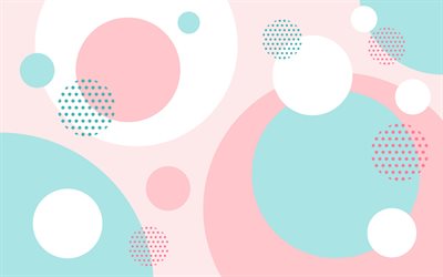 Abstrakt bakgrund med cirklar, gr&#246;n-rosa abstraktion, cirklar bakgrund, kreativa bakgrunder, f&#228;rgglada cirklar bakgrund