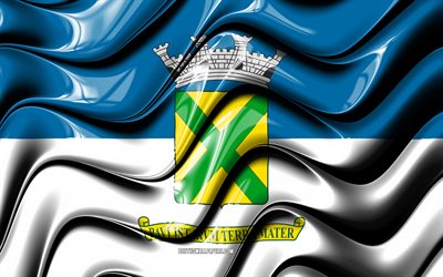 Brezilya, G&#252;ney Amerika, Santo Andre Bayrak, 3D sanat, Santo Andre, Brezilya şehirleri Santo Andre Bayrağı, 4k, Şehirler, 3D bayrak
