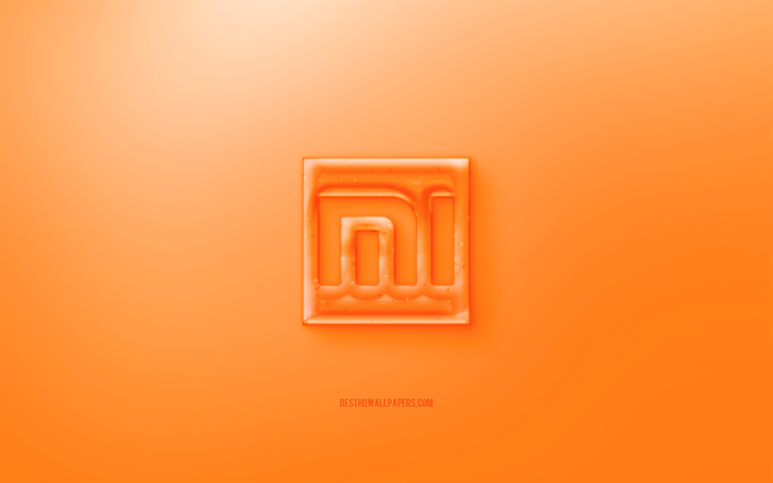 Download wallpapers Xiaomi 3D logo, orange background, Orange Xiaomi jelly  logo, Xiaomi emblem, creative 3D art, Xiaomi for desktop free. Pictures for  desktop free