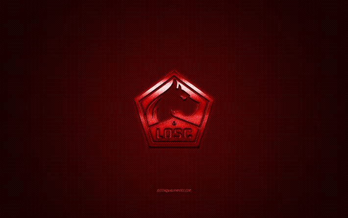 Download wallpapers LOSC Lille, French football club, Ligue 1, Red logo ...