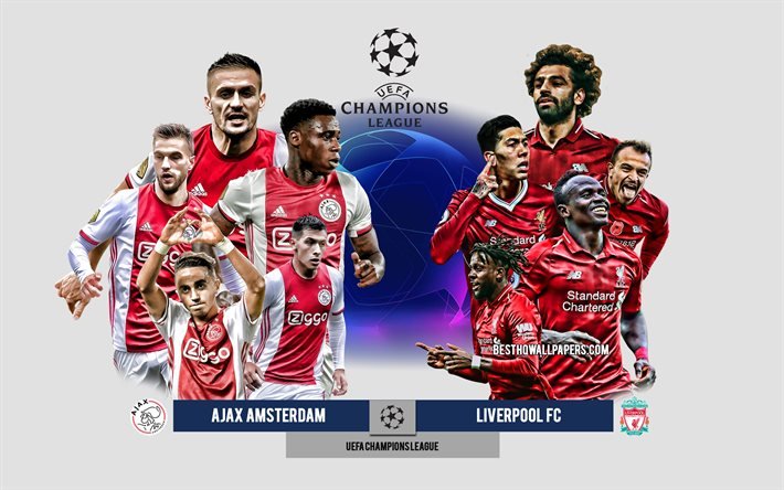 Ajax Amsterdam vs Liverpool FC, Group D, UEFA Champions League, Preview, promotional materials, football players, Champions League, football match, Ajax Amsterdam, Liverpool FC