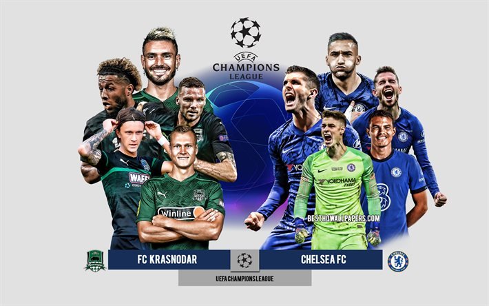 FC Krasnodar vs Chelsea FC, Gruppo E, UEFA Champions League, Anteprima, materiale promozionale, giocatori di calcio, Champions League, partita di calcio, Chelsea FC, FC Krasnodar