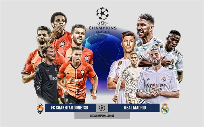 FC Shakhtar Donetsk vs Real Madrid, Group B, UEFA Champions League, Preview, promotional materials, football players, Champions League, football match, Real Madrid, FC Shakhtar Donetsk