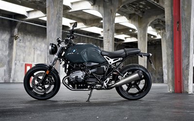 La BMW R NineT Pure, 2017, 4k, de luxe, moto, motos allemandes, BMW