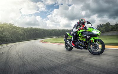 4k, Kawasaki Ninja 400, raceway, 2018 moto, nuova Ninja, moto sportive, Kawasaki