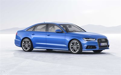 Audi A6, 2018, Facelift, A6 C7, business class, sedan, blue a6, German cars, Audi