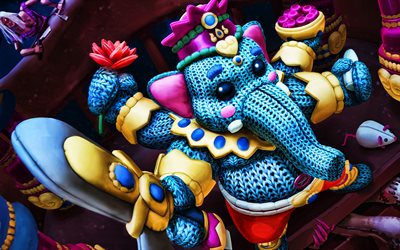 Ganesha, 4k, Colpire Dio, 2019 giochi, Colpire, MOBA, Percuotere i caratteri, il blue elephant, Ganesha Colpire