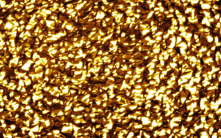 golden abstract texture, 3d golden texture, golden background, golden abstraction, geometrical background