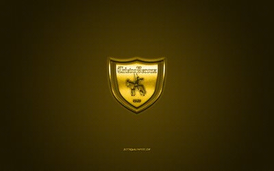 AC Chievo Verona, Italian football club, Serie B, keltainen logo, keltainen hiilikuitu tausta, jalkapallo, Verona, Italia, Chievo Verona logo