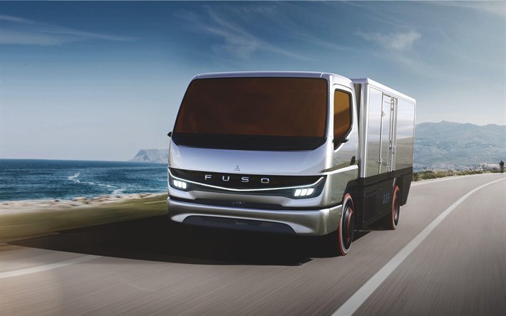 Mitsubishi Fuso Visione F-Cell, 4k, LKW, 2019 camion, elettrico, camion, trasporto merci, 2019 Mitsubishi Fuso, Mitsubishi