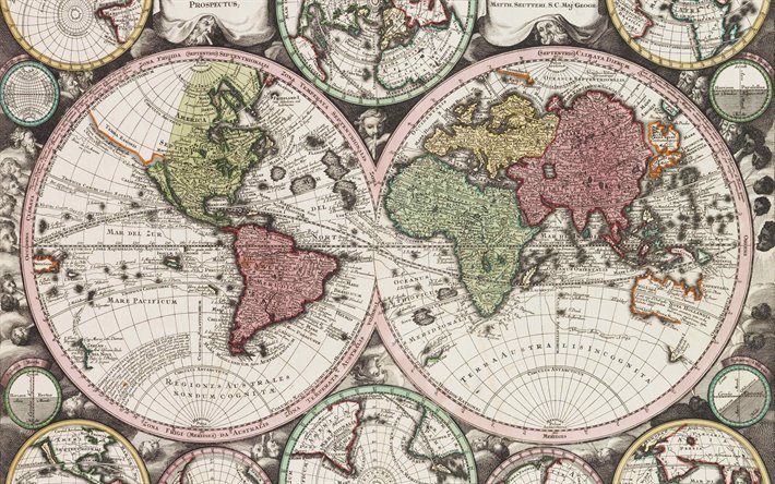 Download Wallpapers Retro World Map Old Atlas Earth Map Old