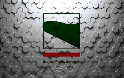 Flag of Emilia-Romagna, honeycomb art, Emilia-Romagna hexagons flag, Emilia-Romagna, 3d hexagons art, Emilia-Romagna flag