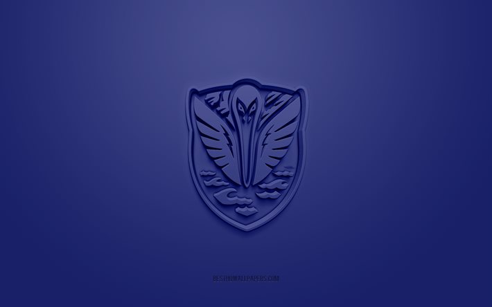 Tormenta FC, luova 3D-logo, sininen tausta, amerikkalainen jalkapallomaa, USL League One, Statesboro, USA, 3d-taide, jalkapallo, Tormenta FC 3d-logo