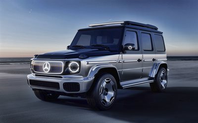 2021, Mercedes-Benz EQG Concept, 4k, vista frontal, exterior, novo EQG Concept, carros el&#233;tricos, carros alem&#227;es, Mercedes-Benz