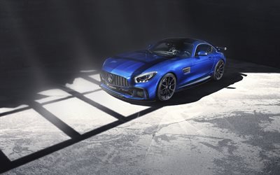 Mercedes-AMG GT S, top view, exterior, blue luxury coupe, new blue AMG GT S, German sports cars, Mercedes-Benz
