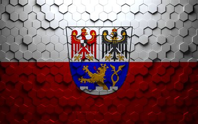 Bandeira de Erlangen, arte do favo de mel, bandeira dos hex&#225;gonos de Erlangen, Erlangen, arte dos hex&#225;gonos 3D, bandeira de Erlangen