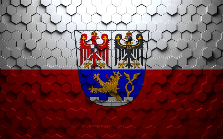 Flag of Erlangen, honeycomb art, Erlangen hexagons flag, Erlangen, 3d hexagons art, Erlangen flag