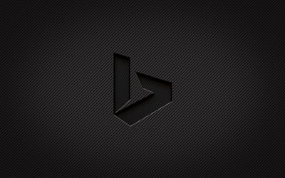Bing carbon logotyp, 4k, grunge art, carbon bakgrund, kreativ, Bing svart logotyp, varum&#228;rken, Bing logotyp, Bing