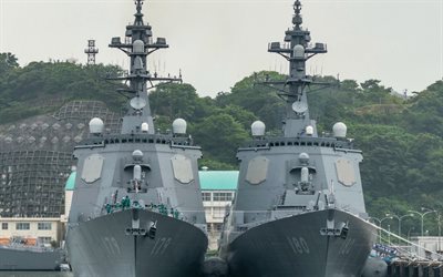 JS Maya, DDG-179, JS Haguro, DDG-180, destroyers de classe Maya, JMSDF, destroyers lance-missiles japonais, Force maritime d'autodéfense japonaise, Japon, navires de guerre japonais