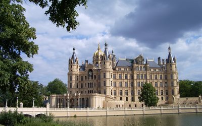 Schwerin Kalesi, eski Alman kalesi, Schwerin Sarayı, Almanya kaleleri, Schwerin, Almanya